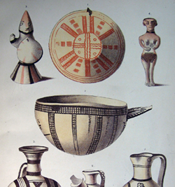 Plate from Thomas Sandwith's On the different styles of Pottery found in Ancient Tombs in the Island of Cyprus published in Archaeologia in 1887